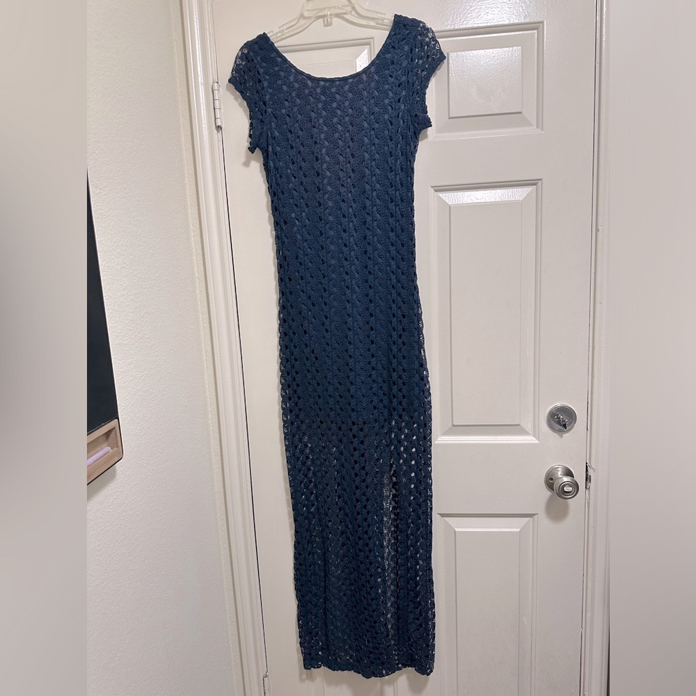 Crocheted lace maxi dress